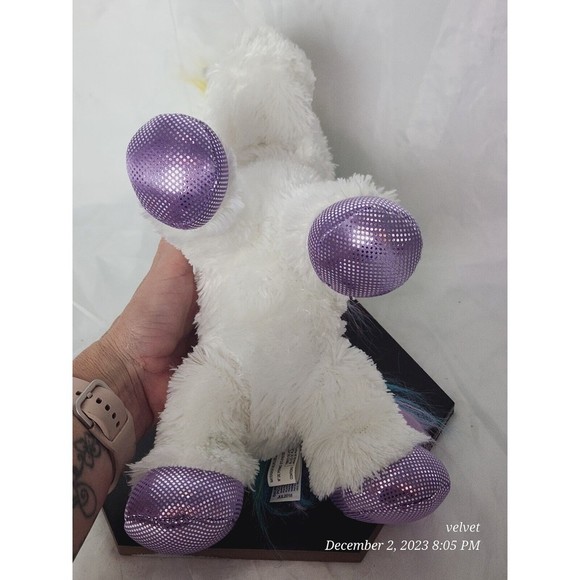 Aurora World Unicorn Rainbow Metallic Purple Soft Stuffed Plush Flopsie 12 In‎ - Picture 6 of 9